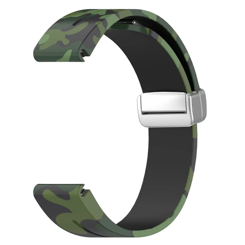 Garmin Fenix 7S / 6S Pro / 5S Plus / Instinct 2S Camouflage Watch Bands Silver Buckle 20mm Sports Strap - Camo White