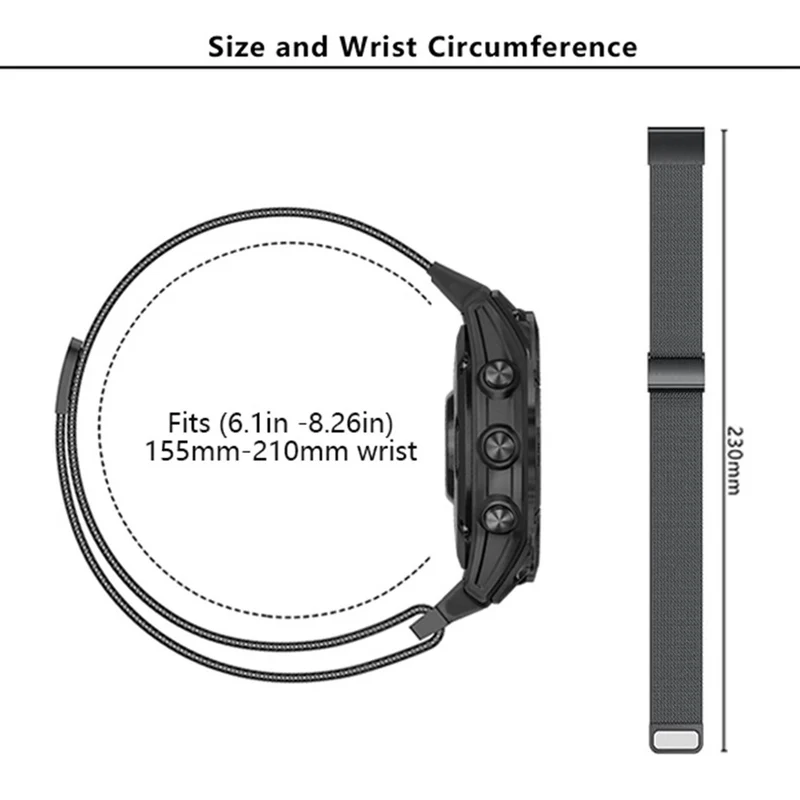 KALEBOL Series Garmin Fenix 7S / 6S / 7S Pro / 6S Pro Milanese Watch Band QuickFit 20mm Wrist Strap