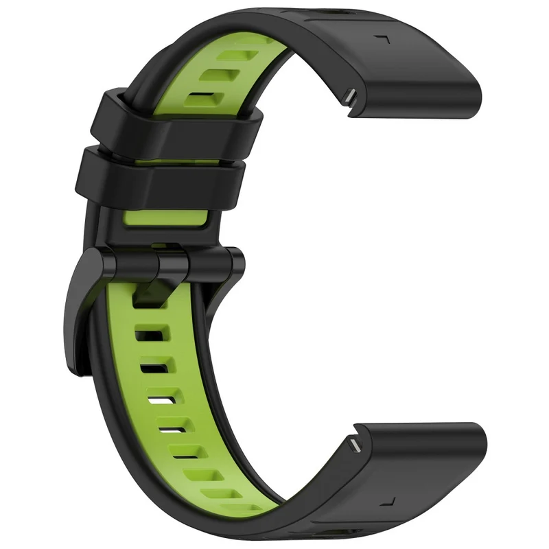 Garmin Fenix 7S / 7S Pro / 6S QuickFit 20mm Silicone Watch Band Dual Color Strap Replacement - Black+Red