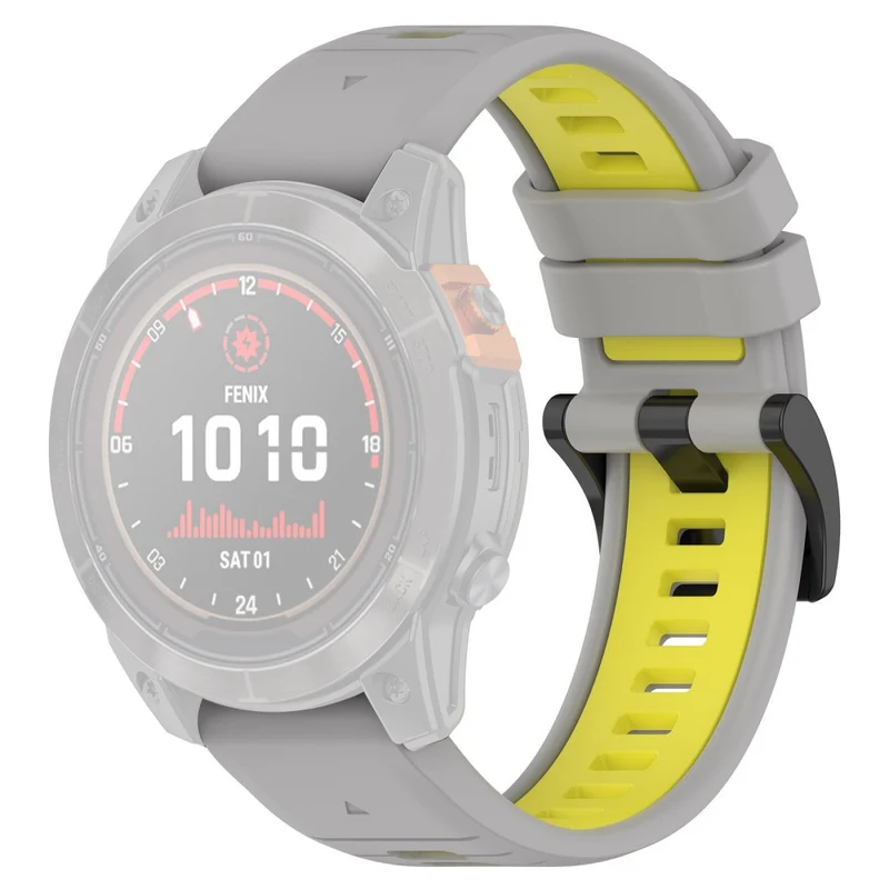 Garmin Fenix 7S / 7S Pro / 6S QuickFit 20mm Silicone Watch Band Dual Color Strap Replacement - Black+Red
