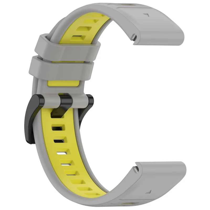 Garmin Fenix 7S / 7S Pro / 6S QuickFit 20mm Silicone Watch Band Dual Color Strap Replacement - Black+Red