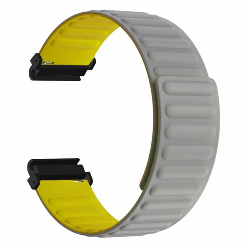 Garmin Fenix 7S / 6S / 5S Watch Band Replacement Magnetic Flexible Strap with 20mm Bump Resistant Connector - Black+Wine Red