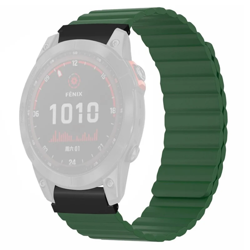 Garmin Fenix 7S / 6S / 5S Watch Band Replacement Magnetic Flexible Strap with 20mm Bump Resistant Connector - Black+Wine Red