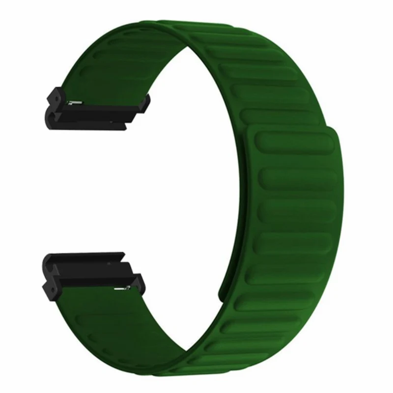 Garmin Fenix 7S / 6S / 5S Watch Band Replacement Magnetic Flexible Strap with 20mm Bump Resistant Connector - Black+Wine Red