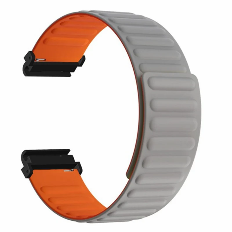 Garmin Fenix 7S / 6S / 5S Watch Band Replacement Magnetic Flexible Strap with 20mm Bump Resistant Connector - Black+Wine Red