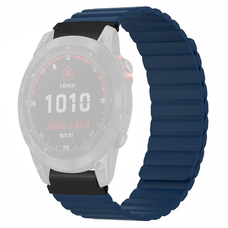 Garmin Fenix 7S / 6S / 5S Watch Band Replacement Magnetic Flexible Strap with 20mm Bump Resistant Connector - Black+Wine Red
