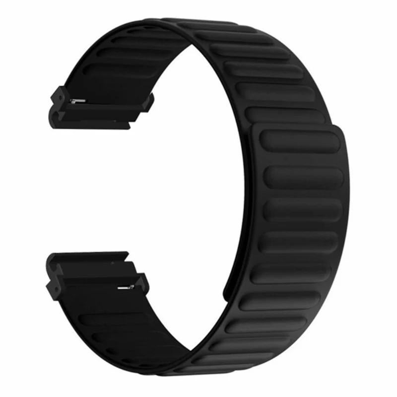 Garmin Fenix 7S / 6S / 5S Watch Band Replacement Magnetic Flexible Strap with 20mm Bump Resistant Connector - Black+Wine Red