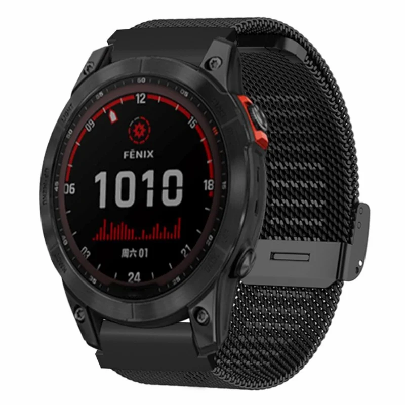 Garmin Fenix 7S / 6S / 5S Milanese Mesh Watch Band Wrist Strap with 20mm Bump Resistant Connector