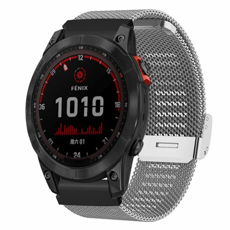 Garmin Fenix 7S / 6S / 5S Milanese Mesh Watch Band Wrist Strap with 20mm Bump Resistant Connector