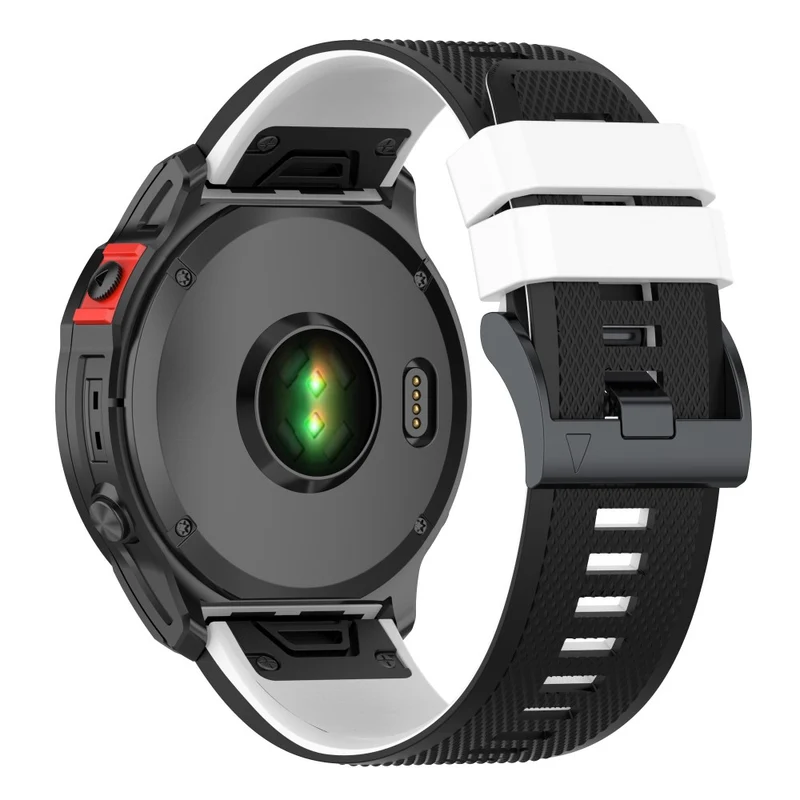 KALEBOL KLB-SSGJ-001 Garmin Fenix 7 / Fenix 7 Pro Sport Straps 22mm Silicone Watch Band - Black+White