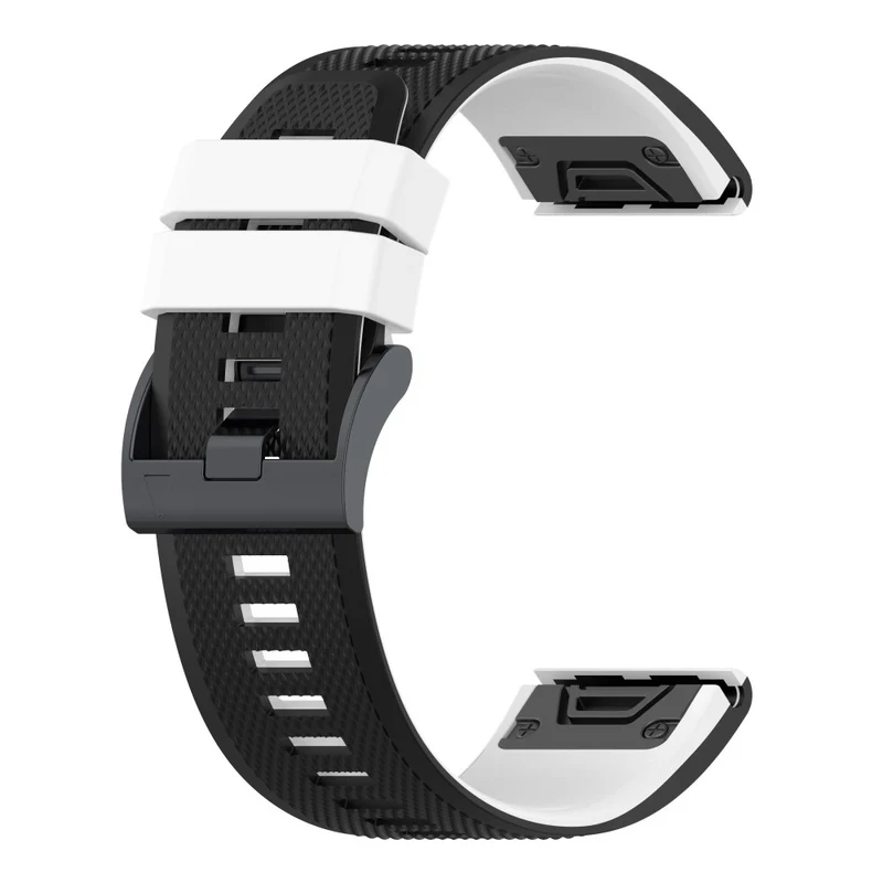 KALEBOL KLB-SSGJ-001 Garmin Fenix 7 / Fenix 7 Pro Sport Straps 22mm Silicone Watch Band - Black+White