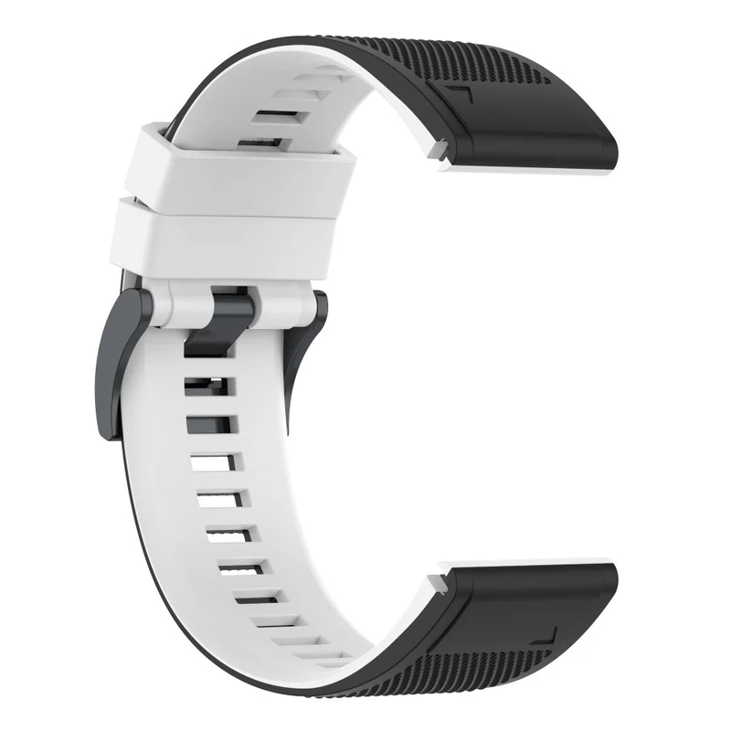 KALEBOL KLB-SSGJ-001 Garmin Fenix 7 / Fenix 7 Pro Sport Straps 22mm Silicone Watch Band - Black+White