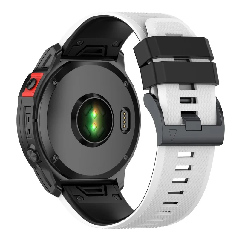 KALEBOL KLB-SSGJ-001 Garmin Fenix 7 / Fenix 7 Pro Sport Straps 22mm Silicone Watch Band - Black+White