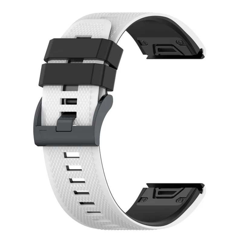 KALEBOL KLB-SSGJ-001 Garmin Fenix 7 / Fenix 7 Pro Sport Straps 22mm Silicone Watch Band - Black+White