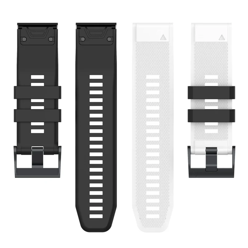 KALEBOL KLB-SSGJ-001 Garmin Fenix 7 / Fenix 7 Pro Sport Straps 22mm Silicone Watch Band - Black+White