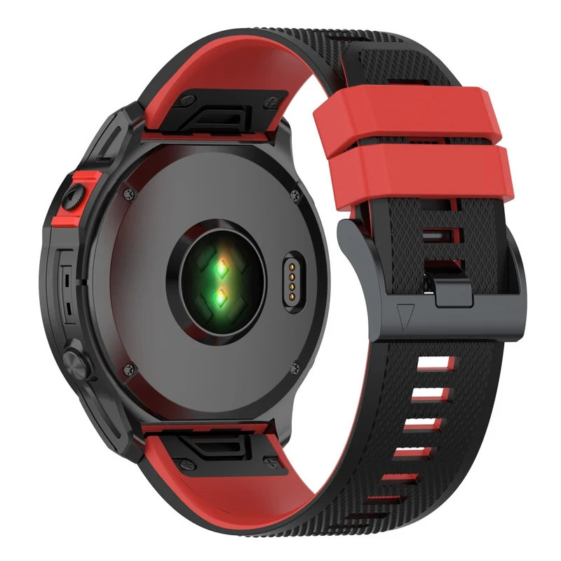 KALEBOL KLB-SSGJ-001 Garmin Fenix 7 / Fenix 7 Pro Sport Straps 22mm Silicone Watch Band - Black+White