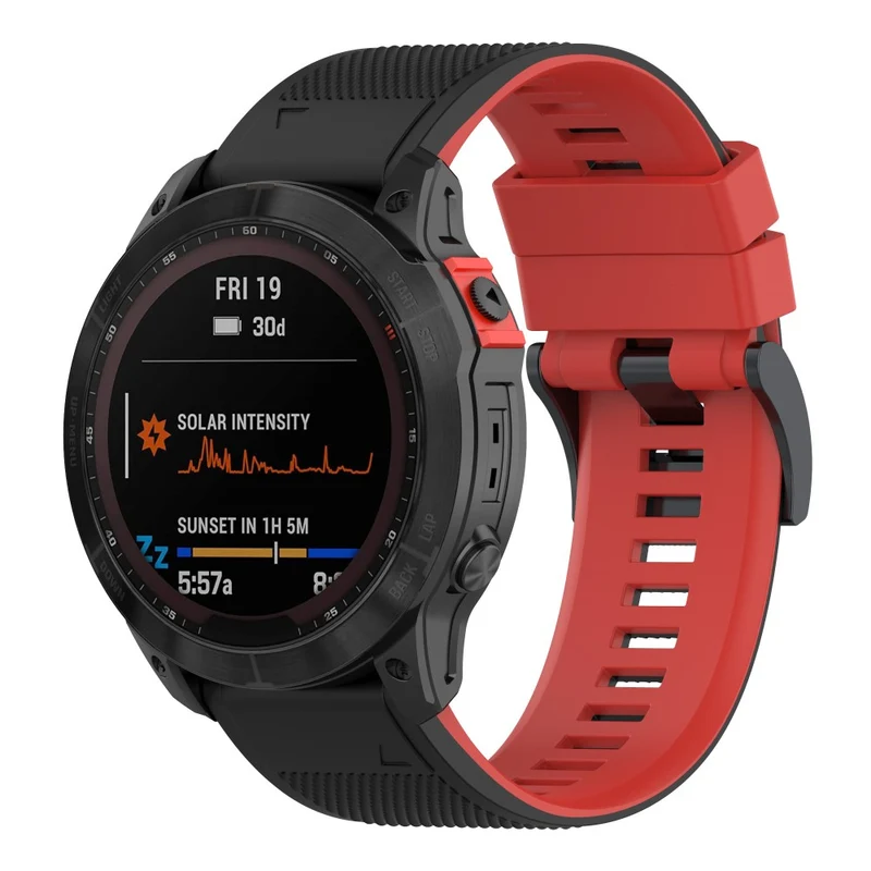 KALEBOL KLB-SSGJ-001 Garmin Fenix 7 / Fenix 7 Pro Sport Straps 22mm Silicone Watch Band - Black+White
