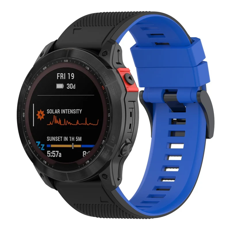 KALEBOL KLB-SSGJ-001 Garmin Fenix 7 / Fenix 7 Pro Sport Straps 22mm Silicone Watch Band - Black+White