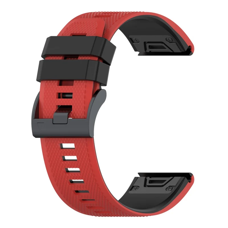 KALEBOL KLB-SSGJ-001 Garmin Fenix 7 / Fenix 7 Pro Sport Straps 22mm Silicone Watch Band - Black+White