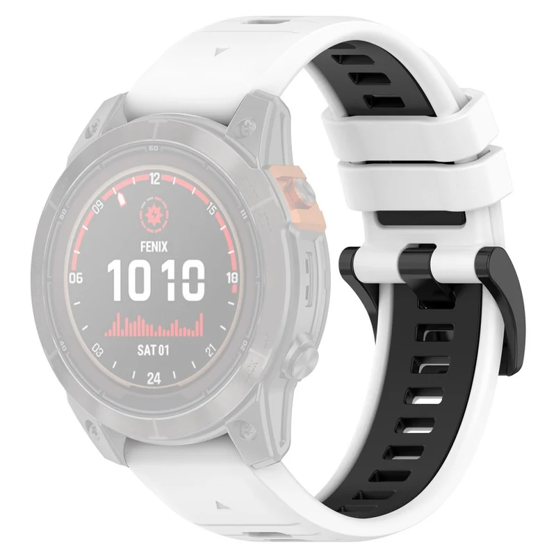 Garmin Fenix 7 / 7 Pro / 6 / 6 Pro QuickFit 22mm Watch Band Dual Color Silicone Strap - Olive Green+Black