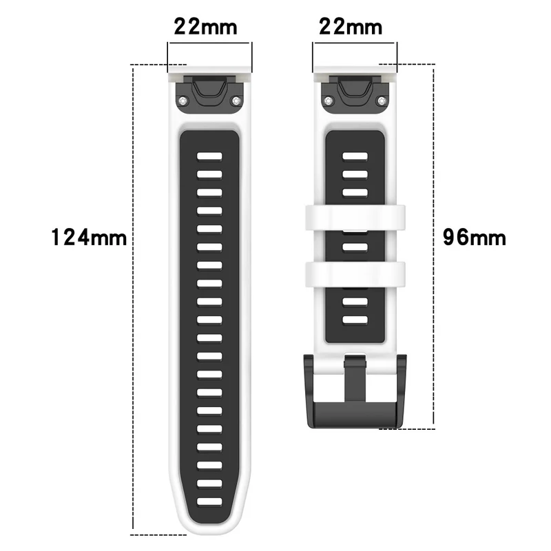 Garmin Fenix 7 / 7 Pro / 6 / 6 Pro QuickFit 22mm Watch Band Dual Color Silicone Strap - Olive Green+Black
