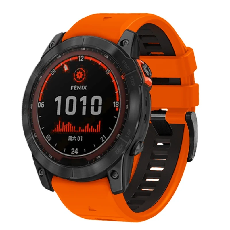 Garmin Fenix 7 Pro / Fenix 7 Silicone Watch Bands Dual-Color Replacement Strap - Lime+Black