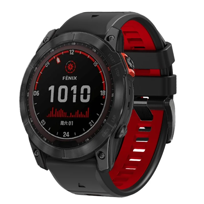 Garmin Fenix 7 Pro / Fenix 7 Silicone Watch Bands Dual-Color Replacement Strap - Lime+Black