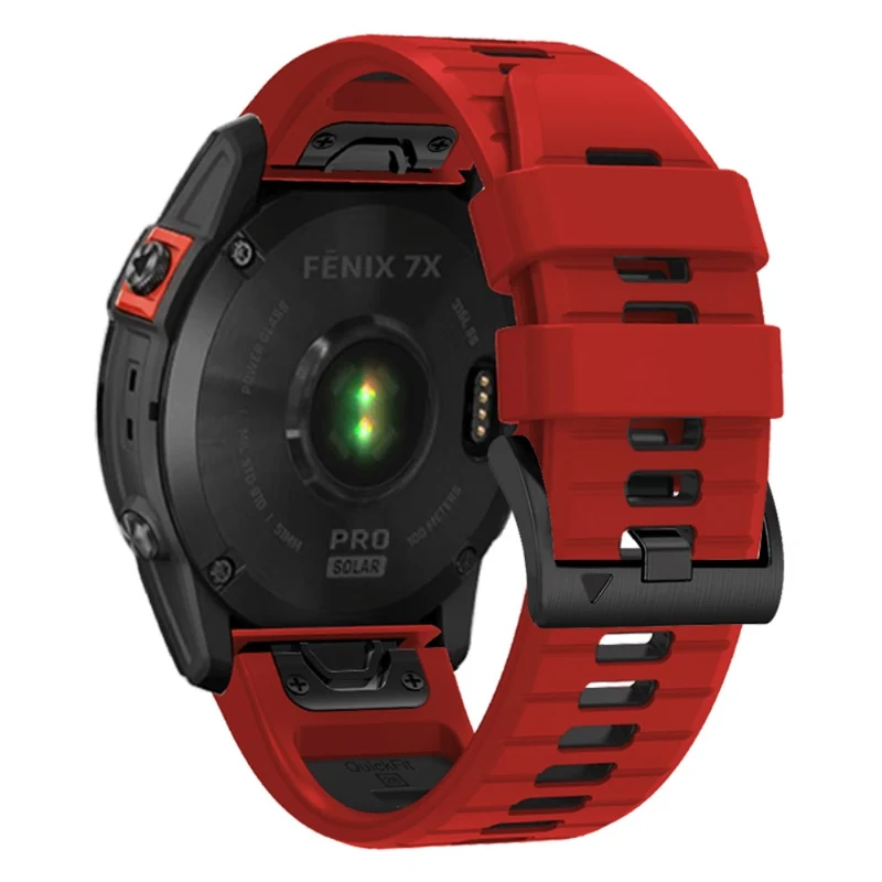 Garmin Fenix 7 Pro / Fenix 7 Silicone Watch Bands Dual-Color Replacement Strap - Lime+Black