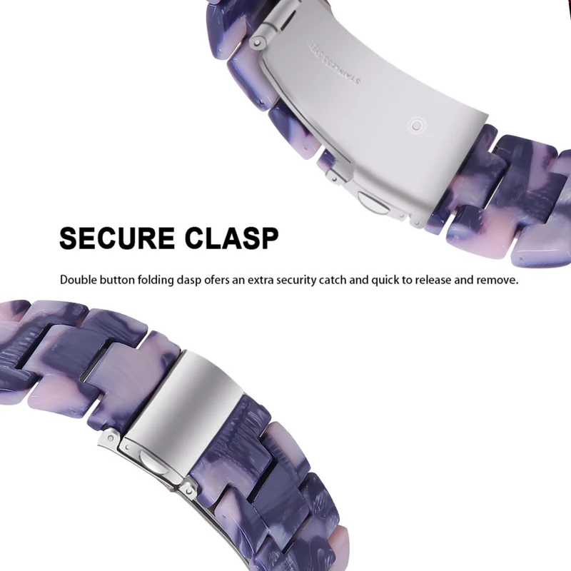 FITVII Resin Watch Band Waterproof Replacement Watch Strap - Leopard Printed