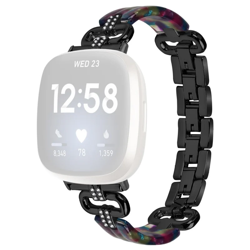 Fitbit Versa 4 / Sense 2 Smartwatch Band Resin and Rhinestone Strap