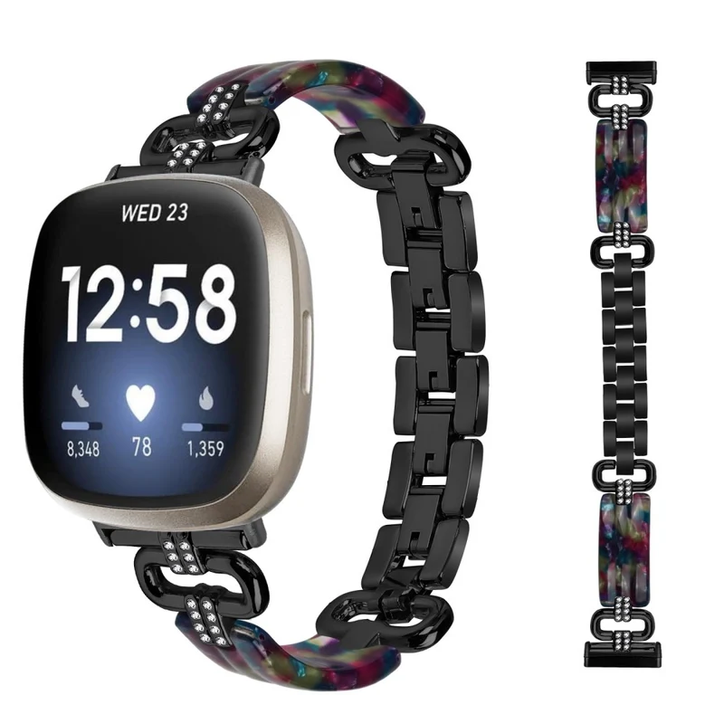 Fitbit Versa 4 / Sense 2 Smartwatch Band Resin and Rhinestone Strap