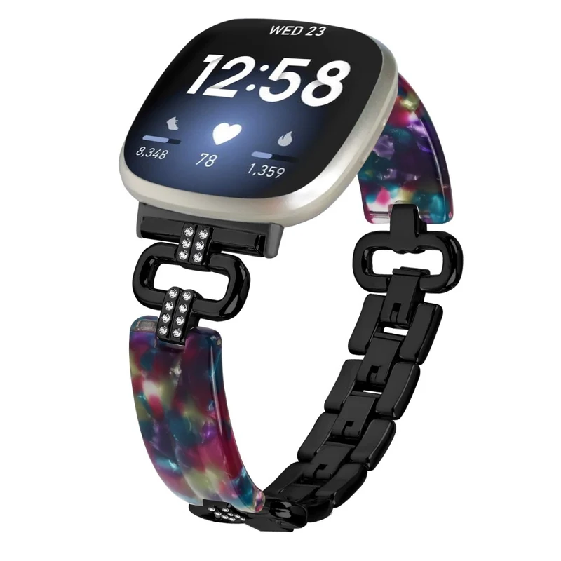 Fitbit Versa 4 / Sense 2 Smartwatch Band Resin and Rhinestone Strap