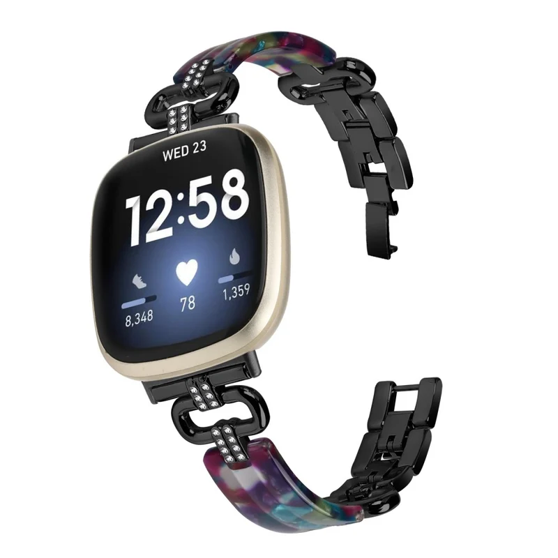 Fitbit Versa 4 / Sense 2 Smartwatch Band Resin and Rhinestone Strap