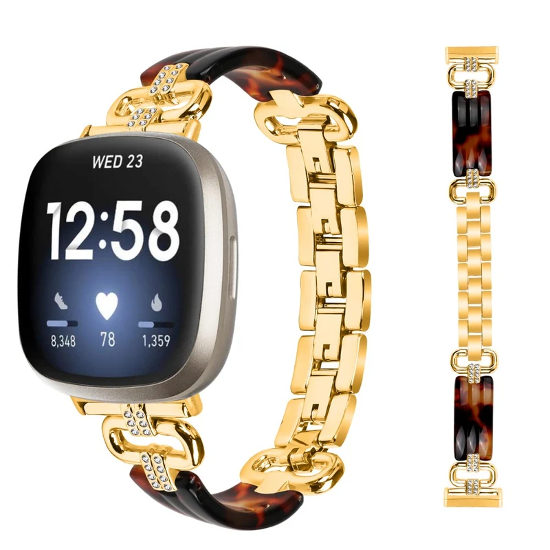 Fitbit Versa 4 / Sense 2 Smartwatch Band Resin and Rhinestone Strap