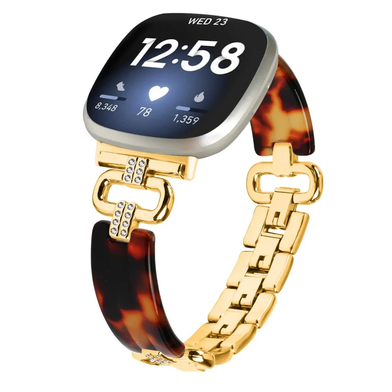 Fitbit Versa 4 / Sense 2 Smartwatch Band Resin and Rhinestone Strap