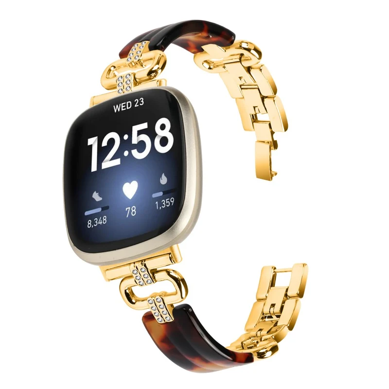 Fitbit Versa 4 / Sense 2 Smartwatch Band Resin and Rhinestone Strap