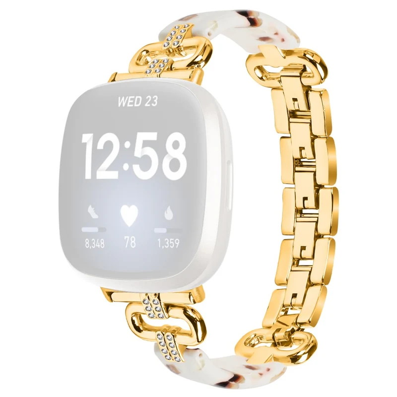 Fitbit Versa 4 / Sense 2 Smartwatch Band Resin and Rhinestone Strap