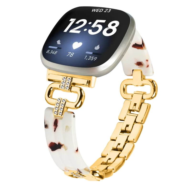 Fitbit Versa 4 / Sense 2 Smartwatch Band Resin and Rhinestone Strap