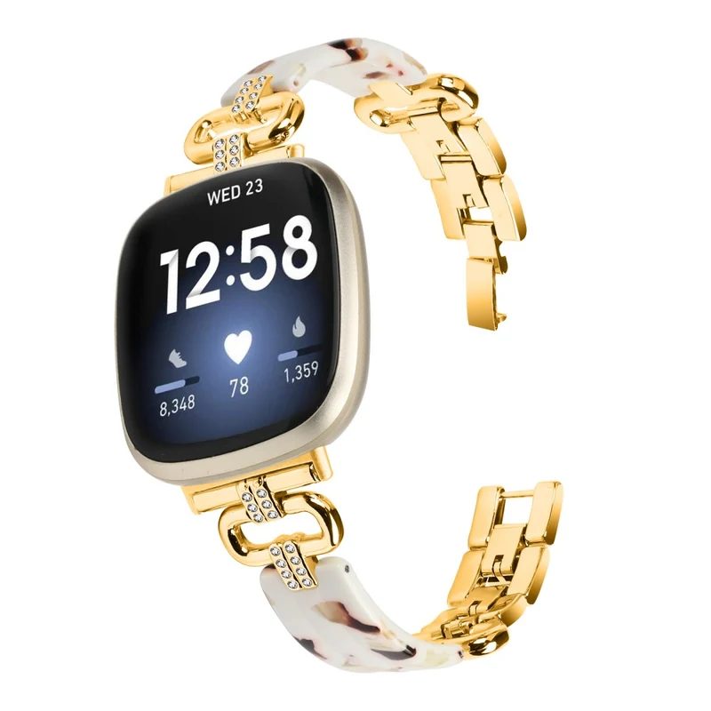 Fitbit Versa 4 / Sense 2 Smartwatch Band Resin and Rhinestone Strap