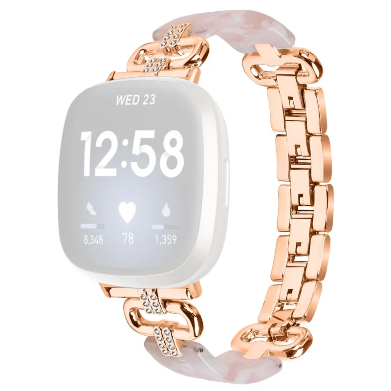 Fitbit Versa 4 / Sense 2 Smartwatch Band Resin and Rhinestone Strap