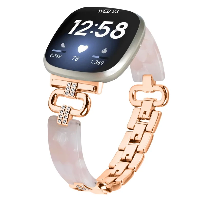 Fitbit Versa 4 / Sense 2 Smartwatch Band Resin and Rhinestone Strap