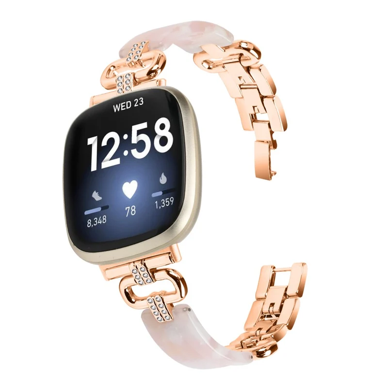 Fitbit Versa 4 / Sense 2 Smartwatch Band Resin and Rhinestone Strap