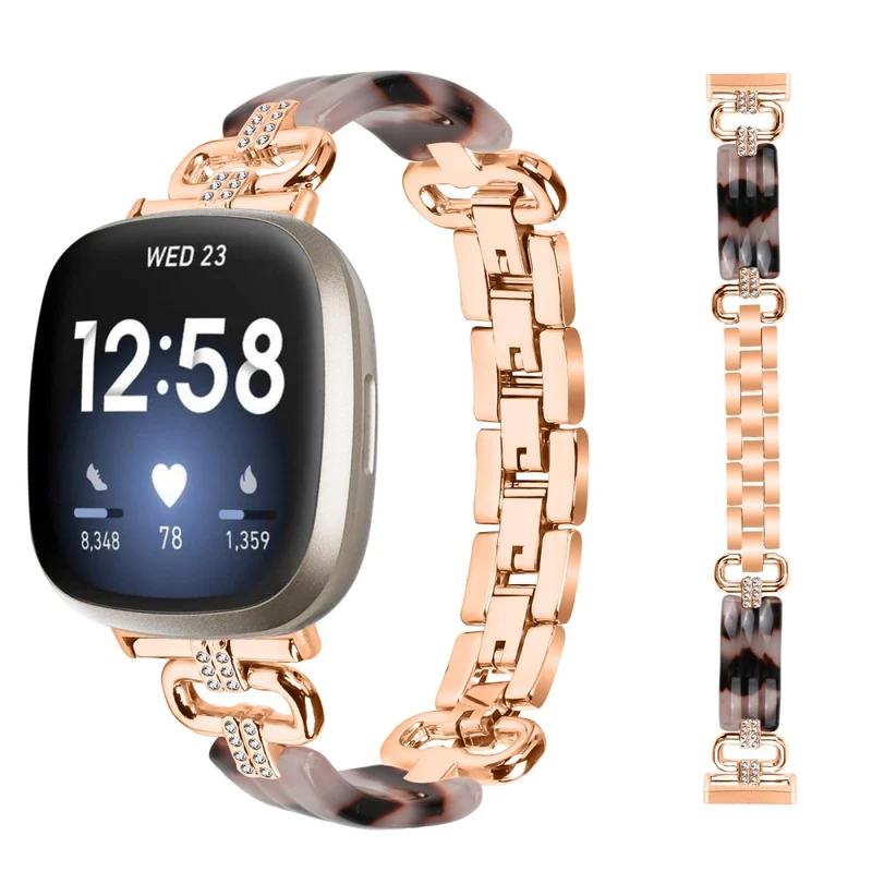Fitbit Versa 4 / Sense 2 Smartwatch Band Resin and Rhinestone Strap