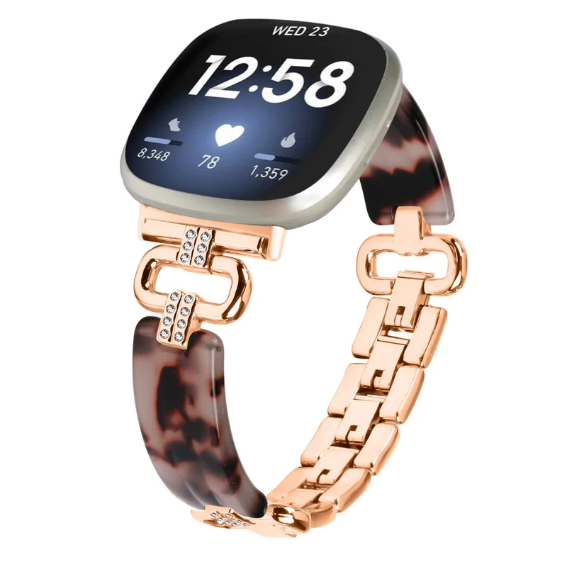 Fitbit Versa 4 / Sense 2 Smartwatch Band Resin and Rhinestone Strap