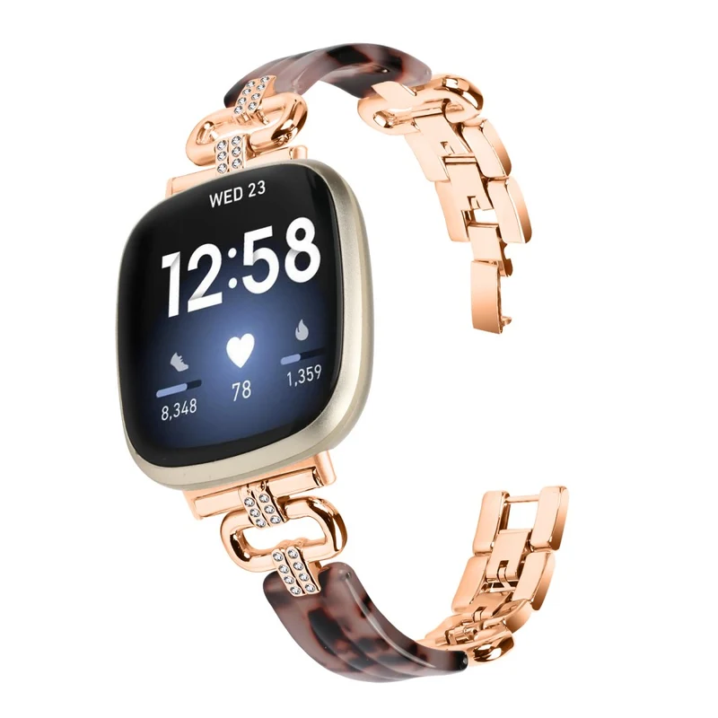 Fitbit Versa 4 / Sense 2 Smartwatch Band Resin and Rhinestone Strap