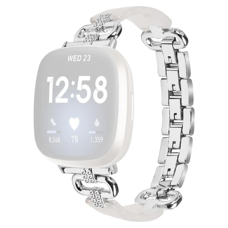 Fitbit Versa 4 / Sense 2 Smartwatch Band Resin and Rhinestone Strap