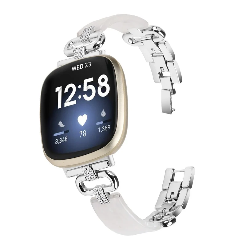 Fitbit Versa 4 / Sense 2 Smartwatch Band Resin and Rhinestone Strap