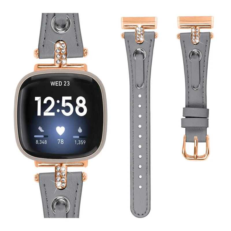 Fitbit Versa 4 / Sense 2 Watch Wrist Band Genuine Cow Leather Strap