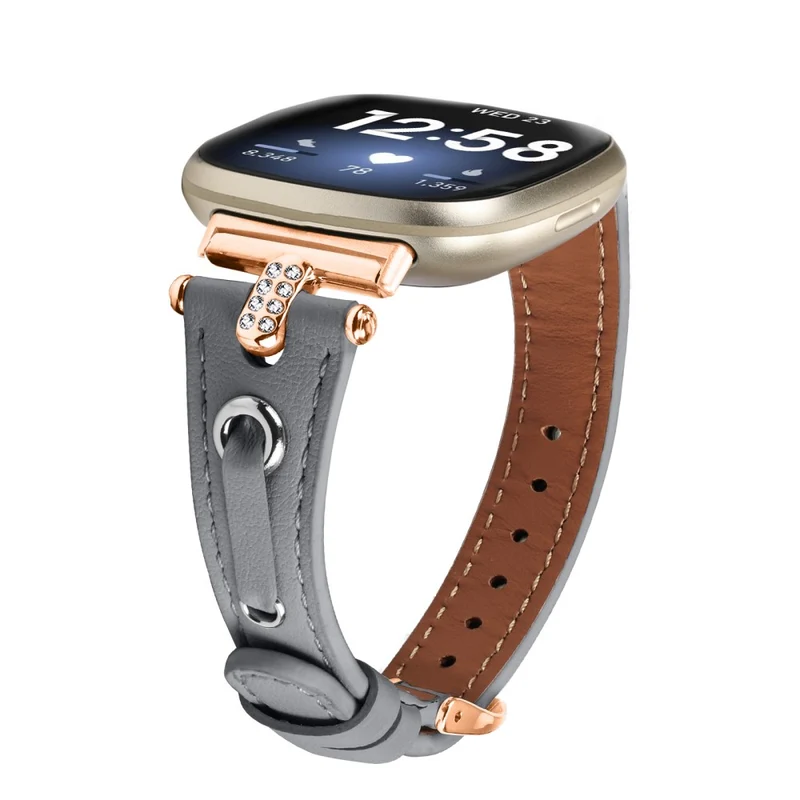 Fitbit Versa 4 / Sense 2 Watch Wrist Band Genuine Cow Leather Strap