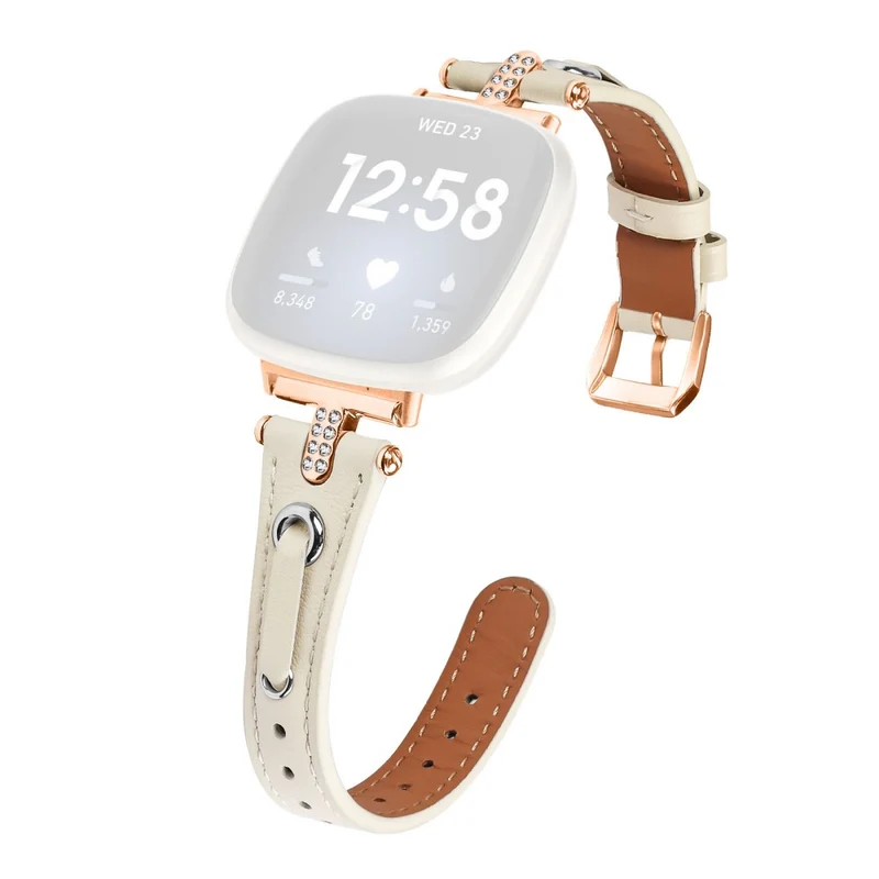 Fitbit Versa 4 / Sense 2 Watch Wrist Band Genuine Cow Leather Strap